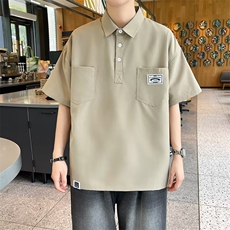 美式休闲短袖polo衫男夏季薄款潮牌工装衬衫T恤半袖上衣WB281-P32，男装T恤，星座412-2
