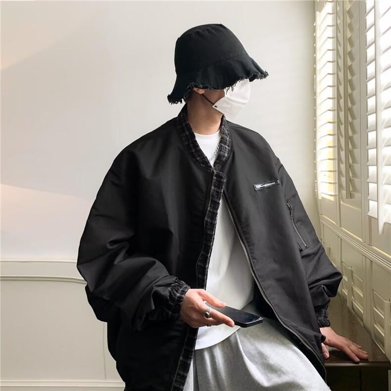 棒球服外套男春秋季潮牌ins宽松情侣衣服美式复古痞帅飞行员夹克,男装夹克,星座1210-1