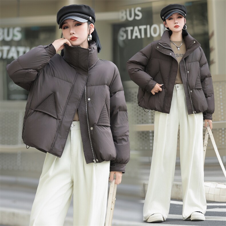 现货新款冬装2024年韩版纯色休闲新90绒白鸭绒羽绒服,女装羽绒服,琦鑫阁（原依鑫阁）