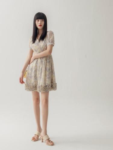【现货】优雅雪纺连衣裙2012X3213,女装连衣裙,parfum labo