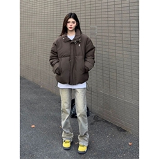 美式复古加厚棉衣2025冬季金属扣立领棉服女宽松百搭外套，男装棉衣，星座410-6（原星座1304-1）