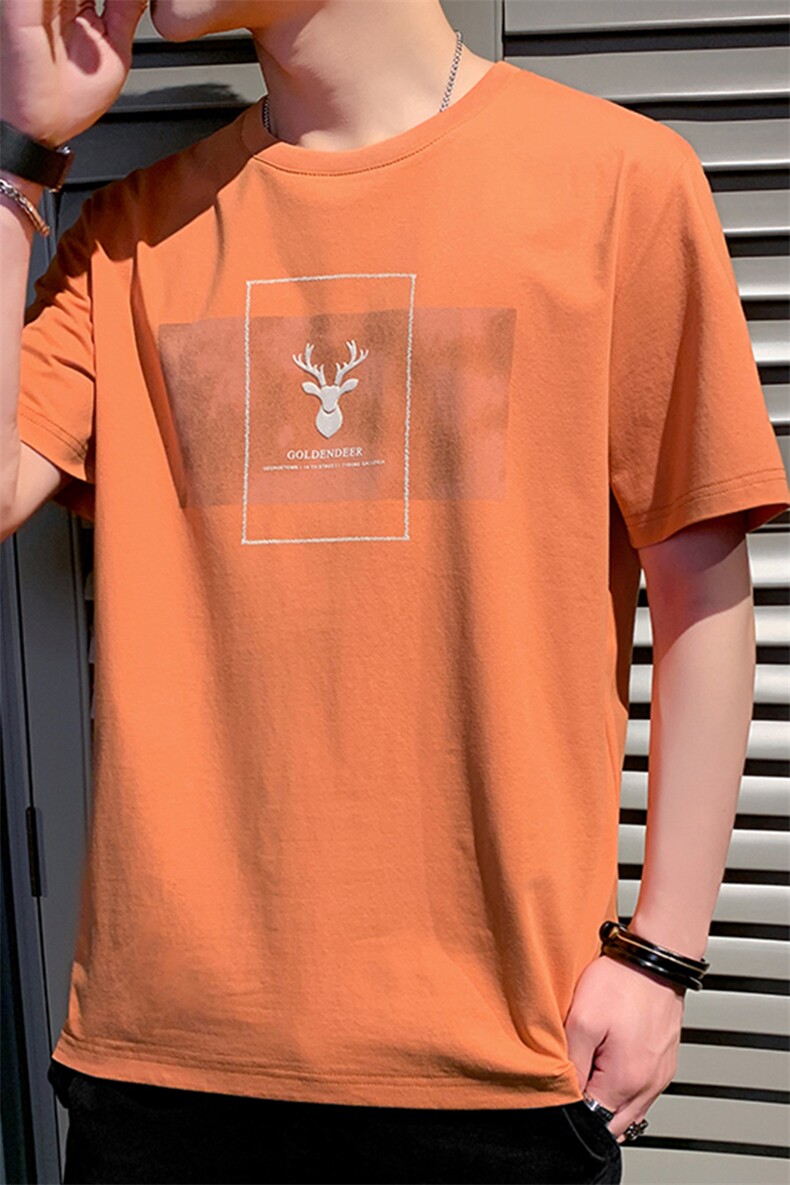 78019-P40夏季新款冰感短袖T恤高端冰丝男士情侣潮牌潮流宽松,男装T恤,电商D310B