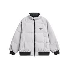 2025冬款拼色立领字母绣花羽绒服-5651-338，男装羽绒服，电商S012（CATTEE）