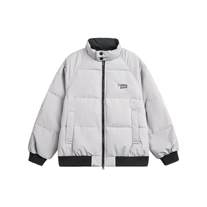 2025冬款拼色立领字母绣花羽绒服-5651-338图片