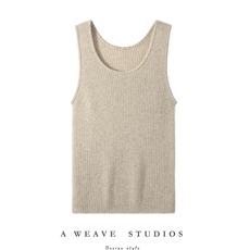 2025秋冬新款女羊绒衫100纯羊绒厚款U领纯色羊绒上衣羊绒无袖背心，女装羊绒衫，飞艺羊绒