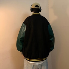 双层全刺绣麂皮绒美式复古棒球服男夹克情侣高街hiphop外套潮JK85，男装夹克，星座310B-1