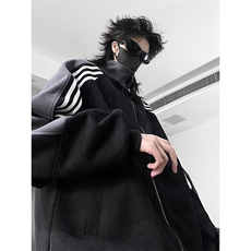 抖音得物高品质美式高街重磅结构织带拼接撞色立领卫衣外套CM41，男装卫衣，电商A486