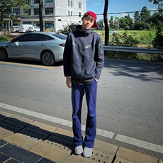 美式高街潮牌男女运动休闲裤直筒宽松慵懒显瘦印花休闲卫裤子，男装休闲裤，电商A486