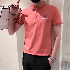 3001-特P35男士t恤精神小伙衫男短袖翻领半袖修身潮流体恤图片