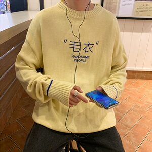 毛衣男韩版潮流个性针织衫外套情侣宽松慵懒风长袖T002-P55图片
