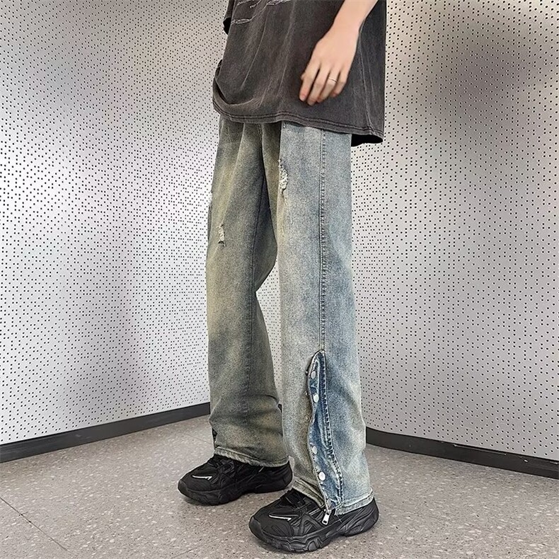 高街水洗牛仔裤男设计感C940P48,男装牛仔裤,星座1116-2
