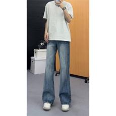 美式高街vibe重工艺水洗闪电纹hiphop牛仔裤货号K2593P55，男装牛仔裤，电商A063