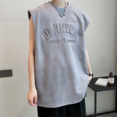 夏季字母背心潮流宽松T恤休闲上衣A071-T03-P30，男装背心/马甲，电商A071