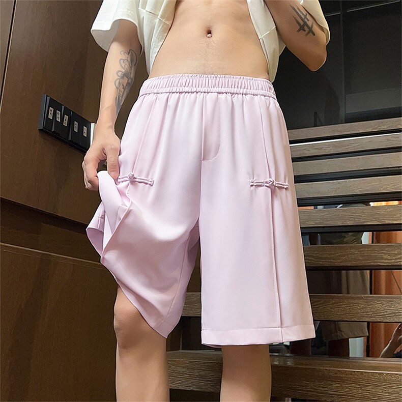 X2447-TP20不控价夏季新中式五分裤冰丝垂感抗皱短裤男士，男装牛仔裤，电商A102-1