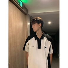 网图有货自制纯棉品质学院风撞色polo领短袖T恤男女A531-P35，男装T恤，星座1505