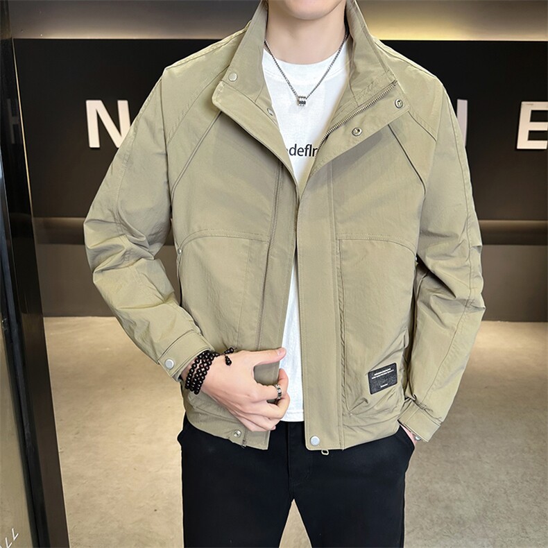 JK905-P85外套2026新款潮流青年休闲夹克衫男装立领上衣服,男装夹克,星座507A（原星座306B-2）
