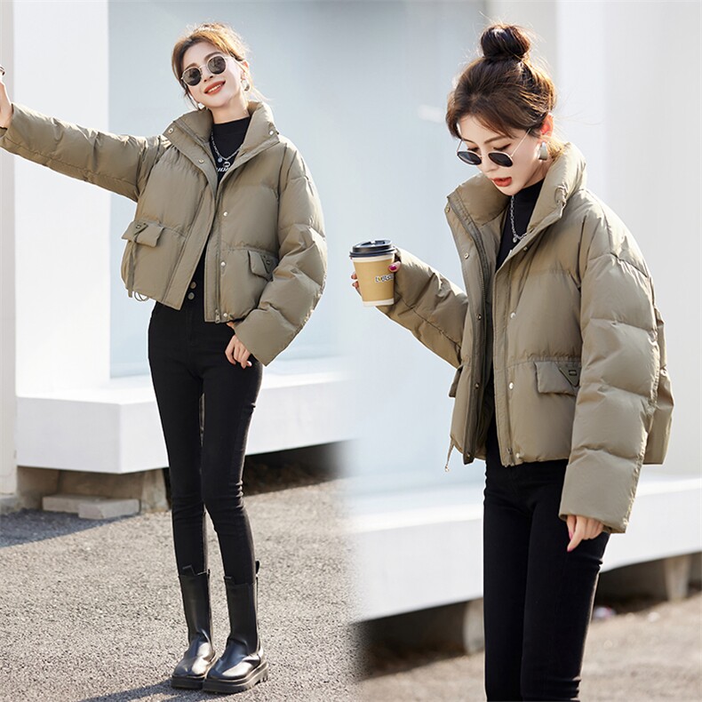短款羽绒服女2024冬新款小个子超好看韩系红色立领轻便保暖面包服,女装羽绒服,关键词