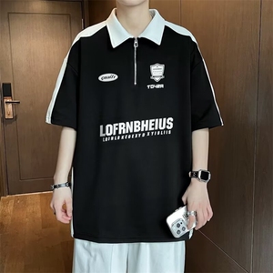 高街POLO衫男士韩版潮流痞子帅气印花2024新款ins体恤WB272-P32图片