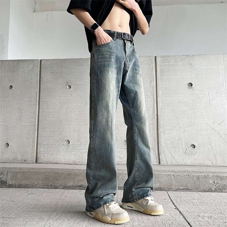 复古牛仔裤男夏季微喇裤直筒显高美式vibe情侣裤子高街10722-p45,男装牛仔裤,星座1008
