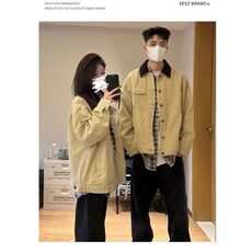 情侣潮牌多口袋撞色翻领工装夹克男复古宽松百搭秋冬款不撞款外套，男装夹克，星座506A