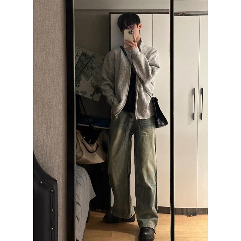 【有货】cleanfit立领拉链开衫毛衣外套男款针织衫M5653LL-特P55图片