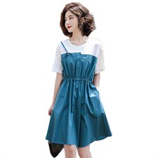 短袖连衣裙女2023夏季新款女装韩版时尚气质休闲裙子图片