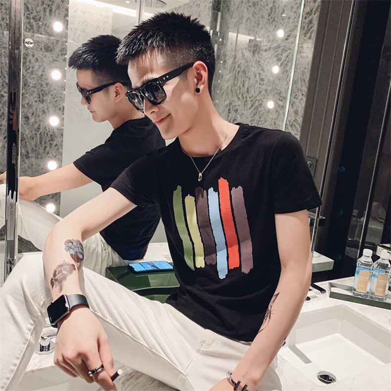 DT608夏季精神小伙网红同款男修身圆领社会短袖T恤,男装T恤,星座102A（原电商D309-1）