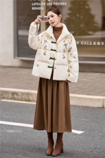 现货新中式羽绒服2025年冬季新款女装，女装羽绒服，关键词