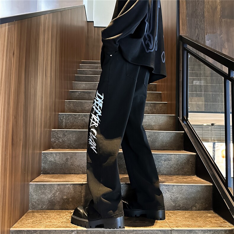 k1061-p55-控78M-5XL拼接印花港风高阶黑暗牛仔,男装牛仔裤,星座116