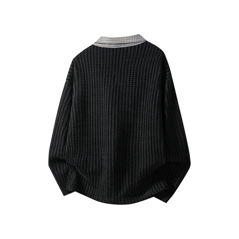 加绒加厚卫衣千鸟格长袖t恤polo打底衫504-T503-特P28（加绒P33）,男装T恤,星座504