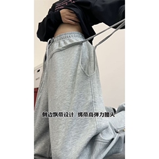 高街运动卫裤飘带美式复古侧边拉链长裤X1213-KK169-P65，男装休闲裤，星座1213