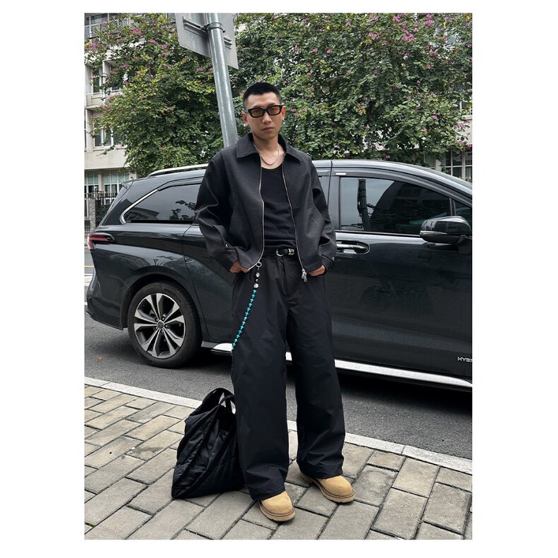 美式复古飞片合页解构翻领拉链夹克男女春秋季cleanfit飞行员外套,男装夹克,四季星座505