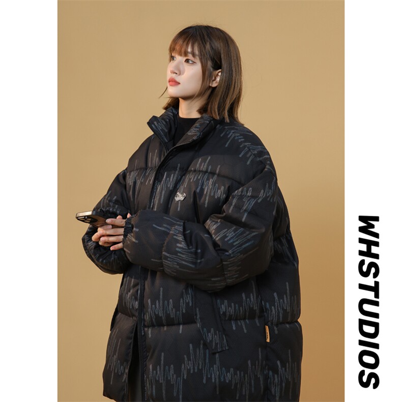 棉服男女七彩线印花棉衣立领面包服棉袄加厚外套3359-P70控108,男装棉衣,星座207