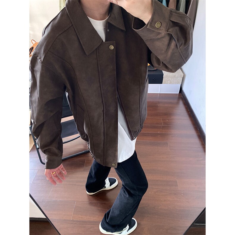 特批80 春秋小众港风潮牌宽松夹克外套93.3%聚酯纤维6.7%棉图片