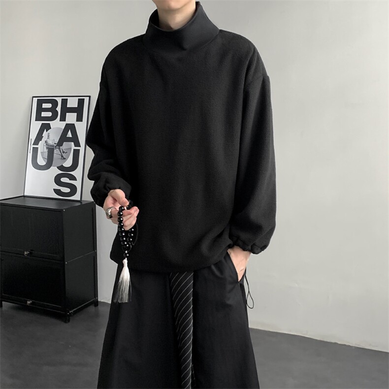 2025秋冬新款立领摇粒绒卫衣打底衫保暖山本耀司风格WY850-P55,男装T恤,电商A057