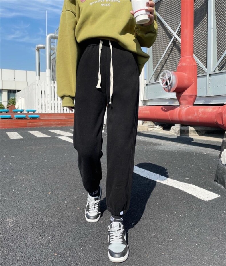 加绒卫裤，女装休闲裤，Gemini