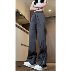 抖音品质春季新款机能拉链拼接宽松冲锋裤B315-K24025-p50控78，男装休闲裤，电商B315