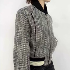 HT159-P7824秋冬新款男复古小香风立领针织拉链开衫美式，男装T恤，电商B323A