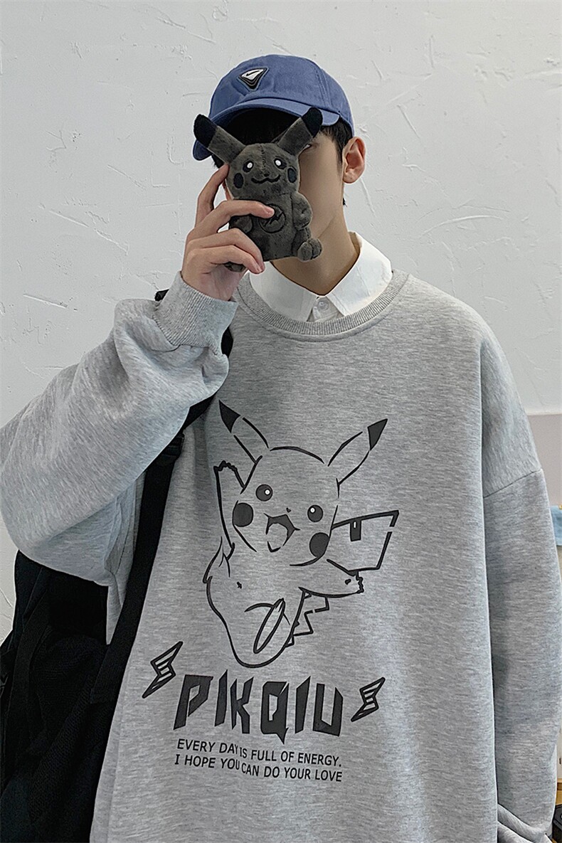 S6078-P28加绒款-P33秋季圆领卫衣男大码韩版宽松长袖外套,男装卫衣,电商A040