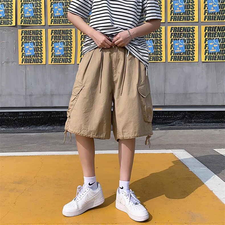 休闲短裤男港风潮流口袋2023夏季新款ins宽松百搭五分裤K1279-P35,男装休闲裤,星座412-3