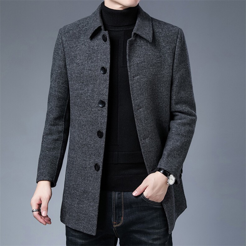 M2107钱塘2020-3双面呢羽绒服格子精品主推数据好长期款稳定P355,男装毛呢大衣,钱塘207-3