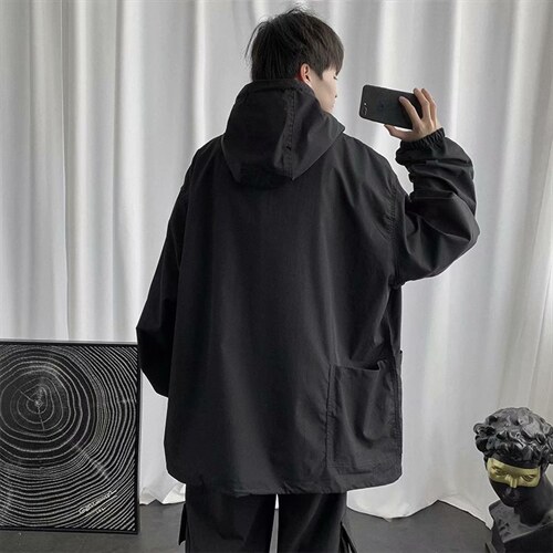 潮牌工装夹克男韩版潮流痞帅连帽上衣港风宽松外套853-p35加绒p45，男装夹克，星座1008-2