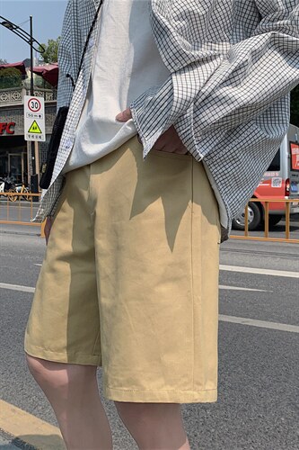 K939/P25新夏季港风潮男士宽松五分裤子韩版沙滩纯色休闲大码短裤，男装休闲裤，电商A141