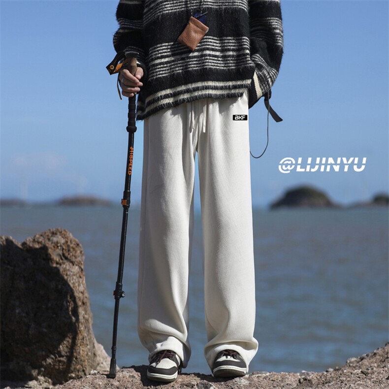 垂感潮流卫裤秋冬季新款宽松直筒休闲裤X2881-特批45加绒特批55图片