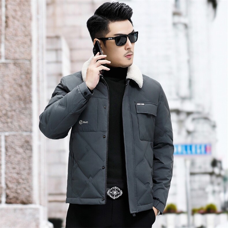 B8829钱塘2020-3新款时尚翻领冬季厚款简约中年男士羽绒服P248,男装羽绒服,钱塘207-3