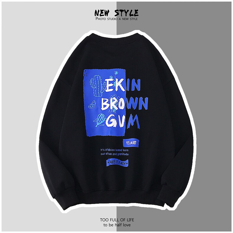 1港风平铺中性情侣大码原宿休闲运动套头卫衣男7257P38控58，男装卫衣，星座226-2