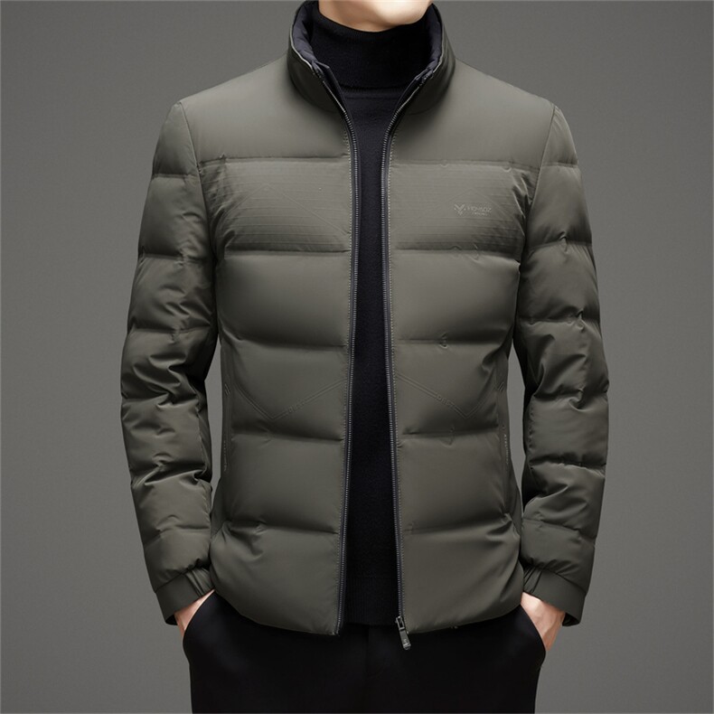 冬季男士白鸭绒羽绒服加厚保暖商务休闲短款立领冬装品质外套男,男装羽绒服,钱塘6003（原4033）