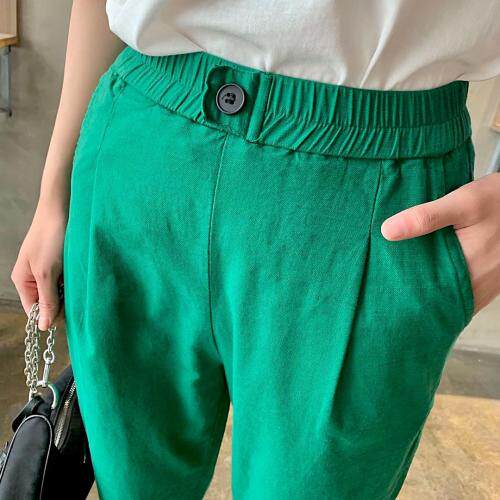 【现货】夏季新款弹力码休闲裤，女装休闲裤，淳·清衣社