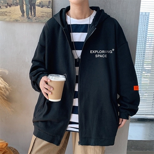KS21244-P38 NASA连帽开衫卫衣男运动外套大码班服图片