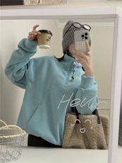 2025年秋季时尚百搭通勤简约休闲拉加绒卫衣，女装卫衣/绒衫，湘姗